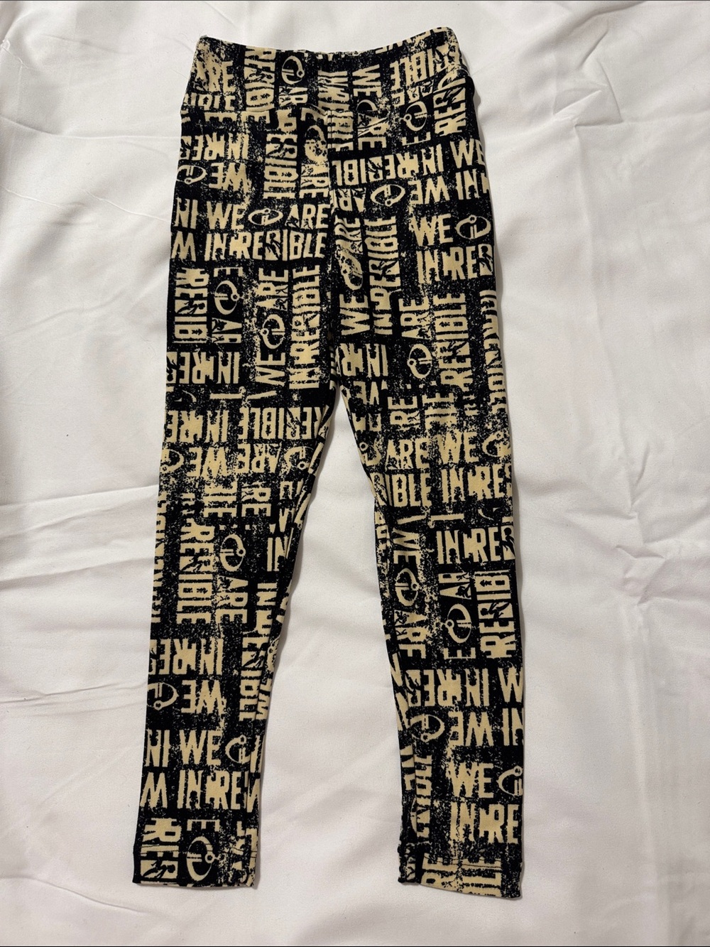 Disney Incredibles Graphic Kids Leggings, Black & Cream, LuLaRoe S/M, NWOT